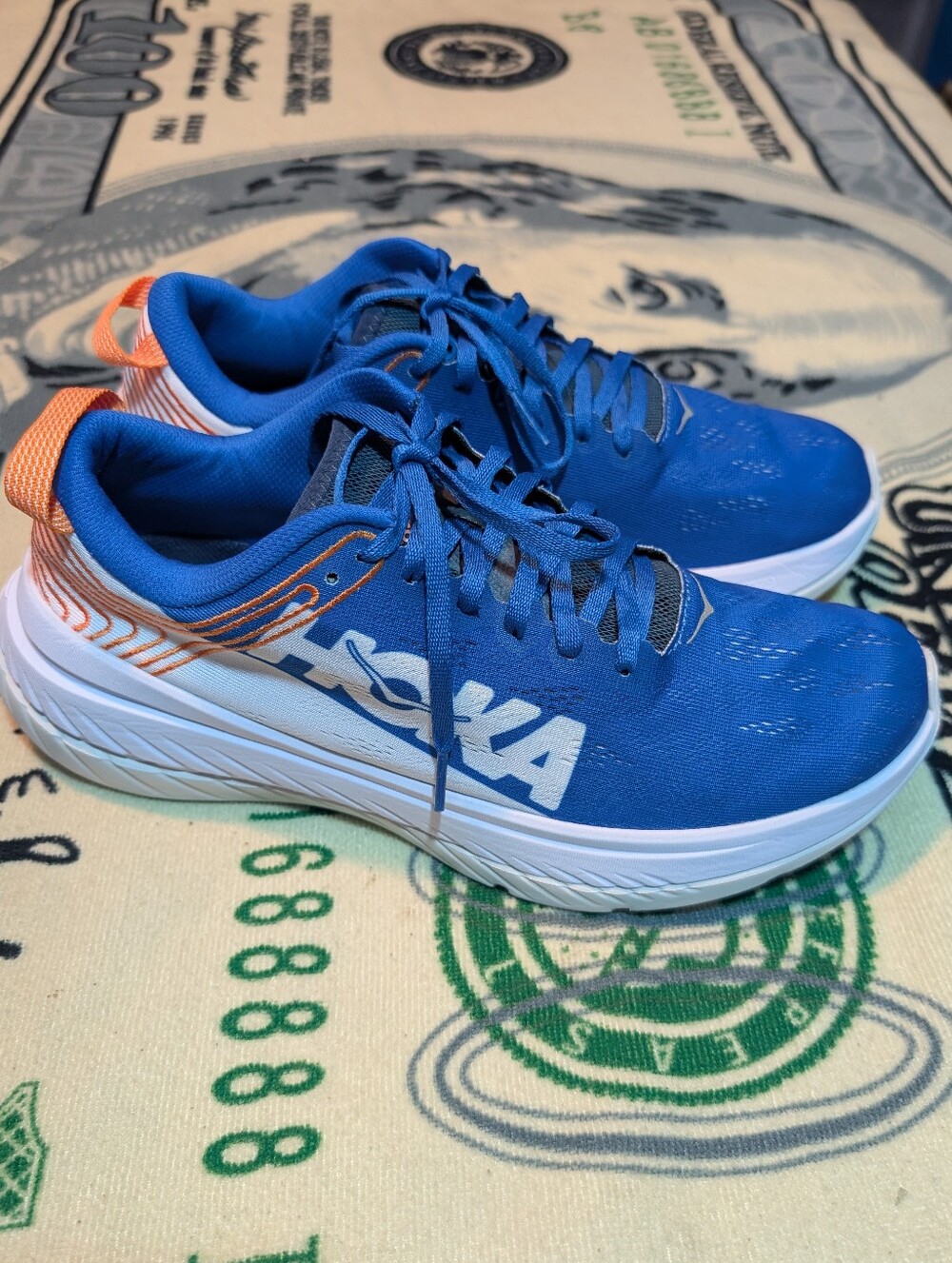Hoka One One Carbon X Profly Running Cushioned Shoes Dresen Blue Men's Size 10